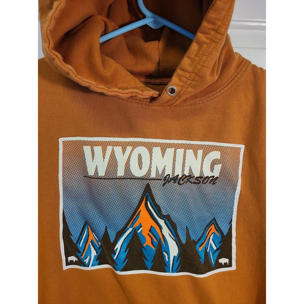 Eighty Eight Gold Jackson, Wyoming Hoodie - Medium - Mountains Scene Graphic Ski